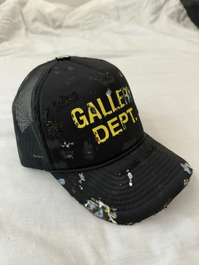 Pre-owned Gallery Dept. . Painted Distressed Trucker Hat In Black