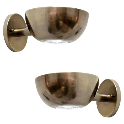 Pre-owned Gallery L7 Handcrafted Brass Wall Lights 'oregon' By  In Brown