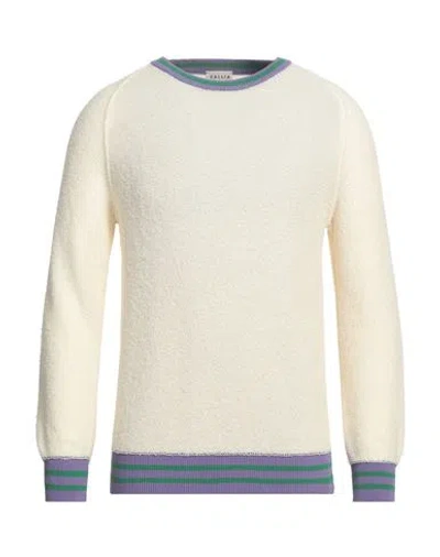Gallia Man Sweater Ivory Size 42 Cotton, Polyamide In White