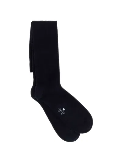 Gallo Fine-knit Socks In Black
