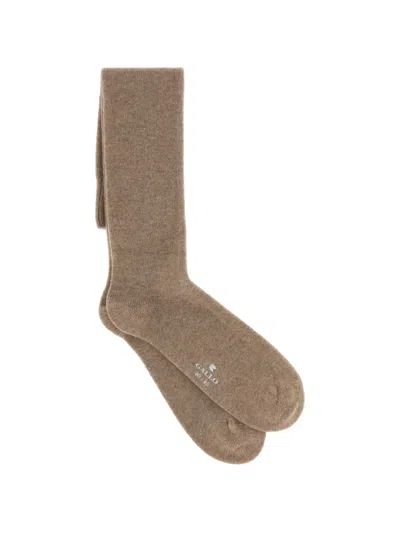 Gallo Fine-knit Socks In Neutral