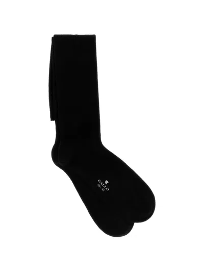 Gallo Logo-print Knitted Socks In Black