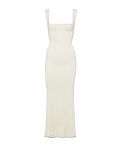 Galvan Atalanta Beaded Midi Dress In Yellow