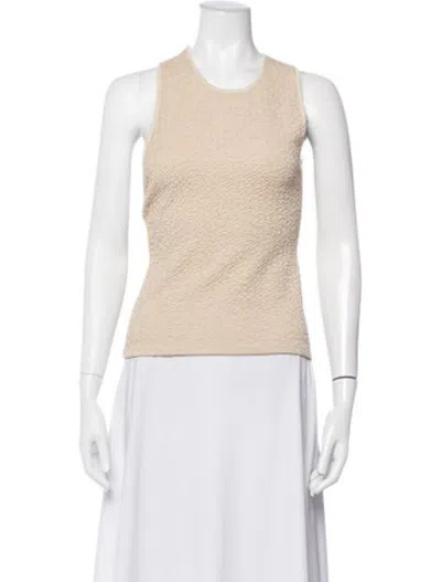 Pre-owned Galvan Crew Neck Sleeveless Top In Neutrals