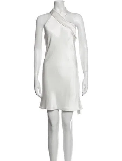 Pre-owned Galvan Halterneck Mini Dress W/ Tags In White