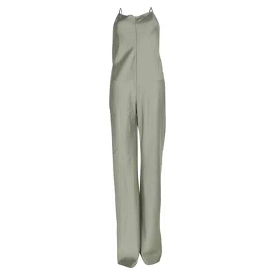 Pre-owned Galvan London Sleeveless Jumpsuit In Green Satin