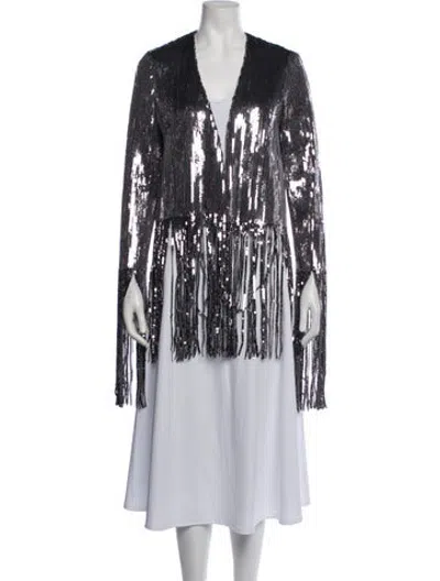 Pre-owned Galvan Patterned Evening Jacket In Silver