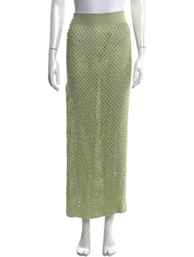 Pre-owned Galvan Patterned Long Skirt W/ Tags In Green