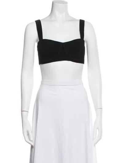 Pre-owned Galvan Square Neckline Sleeveless Sports Bra In Black