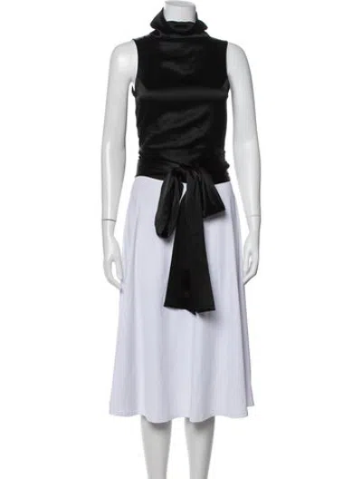 Pre-owned Galvan Turtleneck Sleeveless Top In Black
