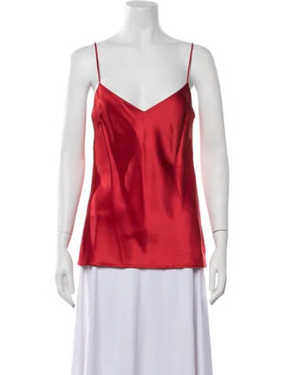 Pre-owned Galvan V-neck Sleeveless Top In Red