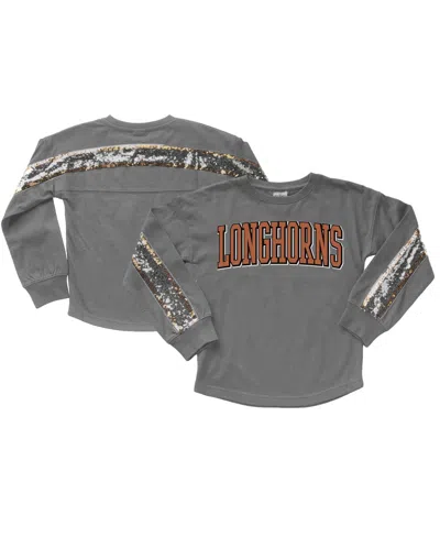 Gameday Couture Kids' Big Girls' Gray Texas Longhorns Guess Who's Back Long-sleeve T-shirt