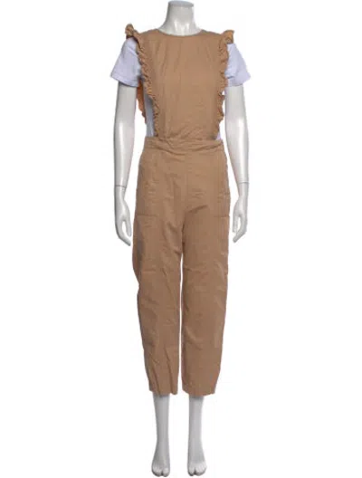 Pre-owned Ganni Crew Neck Overalls In Neutrals
