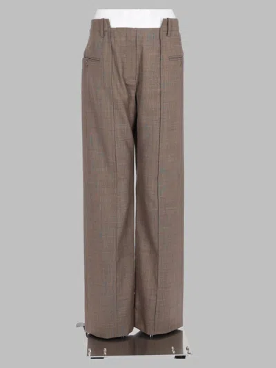 Ganni Regular Fit Wool Blend Pants In Dove