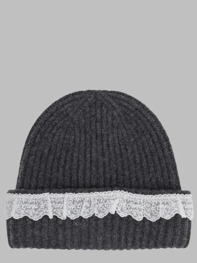 Ganni Wool Hat In Gray