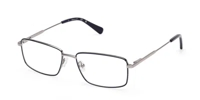 Gant Ga50055 091 Men's Glasses Blue Size 56 - Free Lenses - Blue Light Block Available In Matte Dark Blue On Ruthenium Silver