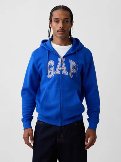 Gap Adult Vintagesoft Arch Logo Zip Hoodie In Active Blue