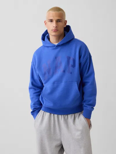 Gap Adult Vintagesoft Nap Logo Hoodie In Dazzling Blue