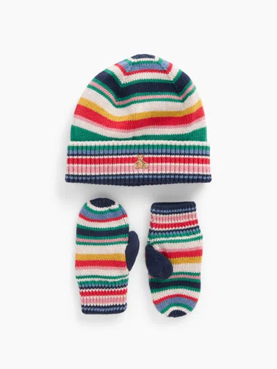 Gap Baby & Toddler Happy Stripe Beanie & Mittens Set In Multi