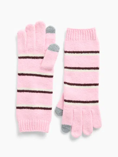 Gap Factory Cashsoft Recycled Ribbed Gloves In Pink Stripe