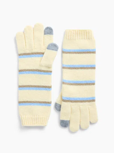 Gap Factory Cashsoft Recycled Ribbed Gloves In Yellow Stripe