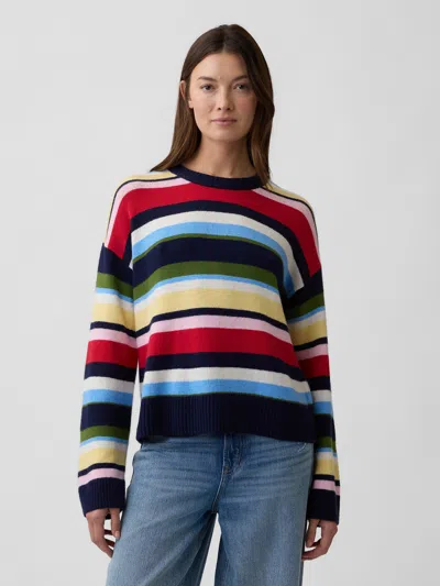Gap Factory Cashsoft Relaxed Crewneck Sweater In Happy Stripe