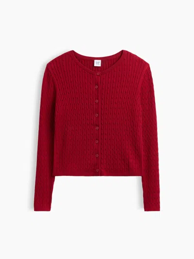 Gap Factory Kids Cable-knit Cardigan In Red