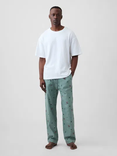 Gap Factory Relaxed Flannel Pj Pants In Golf Green