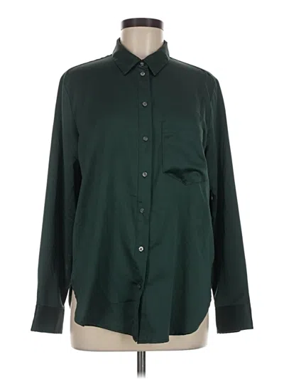Pre-owned Gap Long Sleeve Blouse In Green