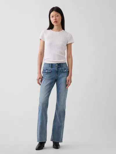 Gap Low Rise Long & Lean Patch Pocket Jeans In Light Wash