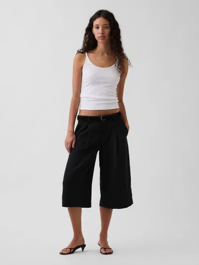 Gap Low Rise Trouser Culotte Pants In Black