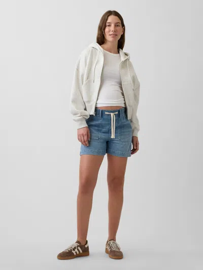 Gap Maternity Full Panel Ultrasoft Denim Easy Shorts In Light Wash