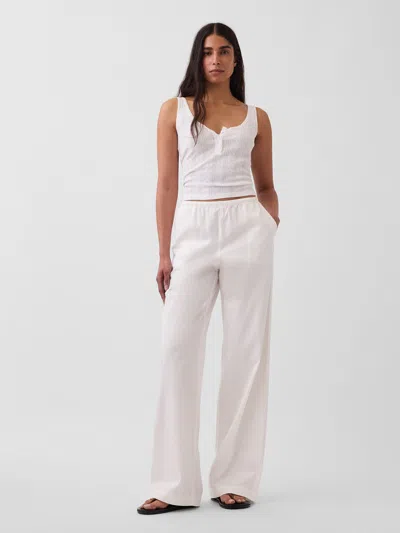 Gap Mid Rise Relaxed Easy Wide-leg Pants In Off White