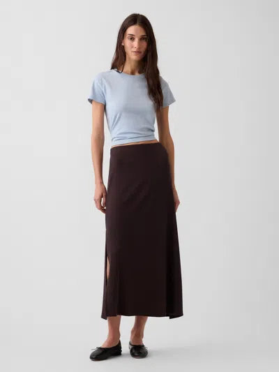 Gap Modern Rib Easy Maxi Skirt In Terra Brown