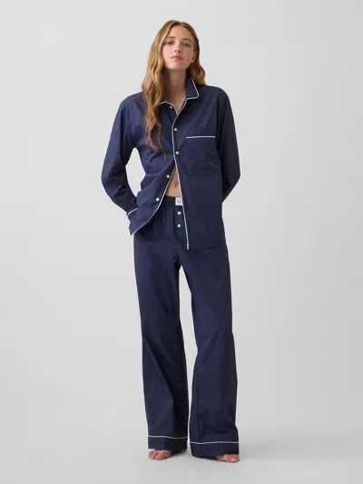 Gap Poplin Pj Pants In Vintage Navy Blue