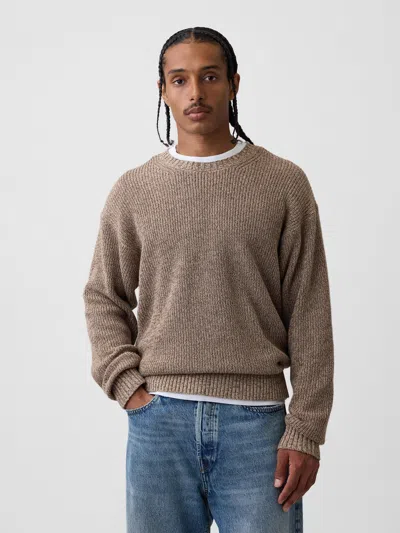 Gap Relaxed Shaker Sweater In Classic Khaki Tan