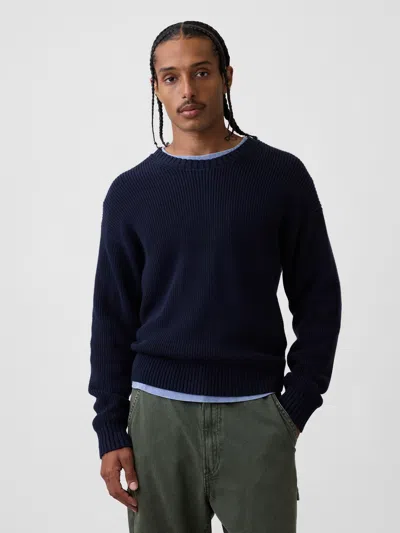 Gap Relaxed Shaker Sweater In New Classic Navy Blue