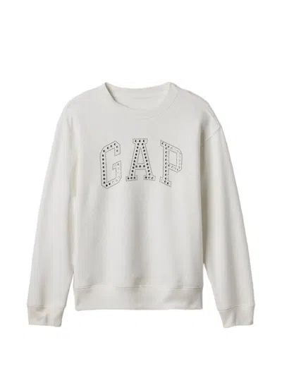 Gap Rhonestone-embellished Logo Sweater In Gray