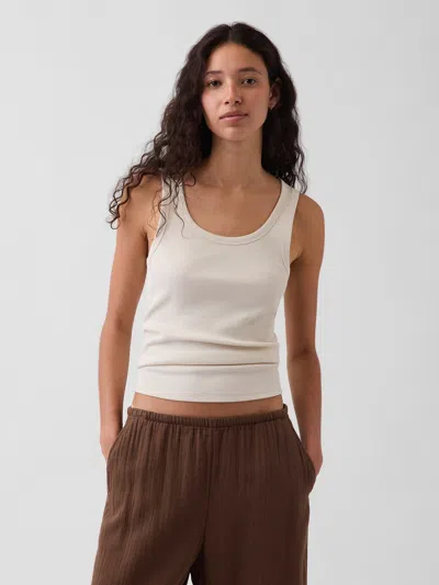 Gap Rib Scoop Tank Top In Chino Beige