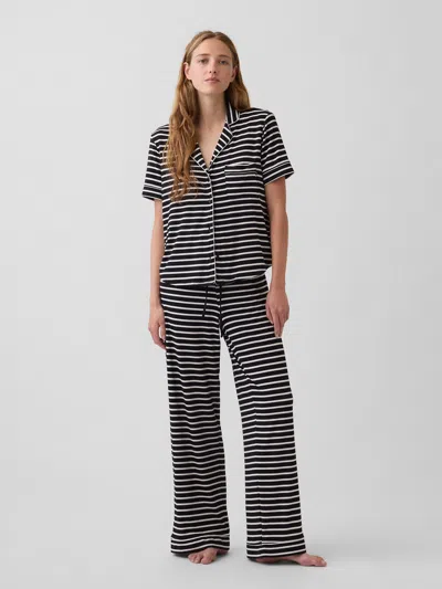 Gap Softest Modal Pj Pants In Black & White Stripe