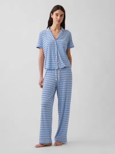 Gap Softest Modal Pj Pants In Tonal Blue Stripe