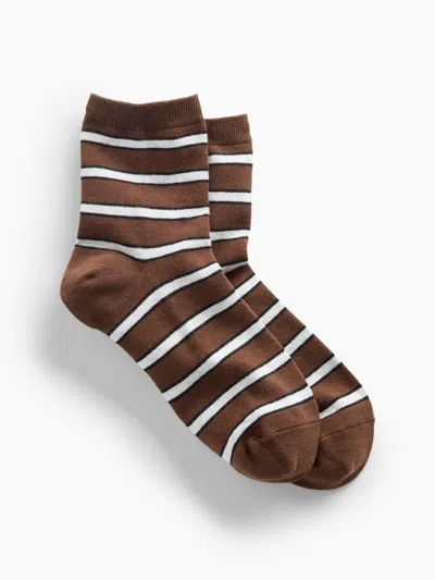 Gap Stripe Half Crew Socks In Brown Stripe