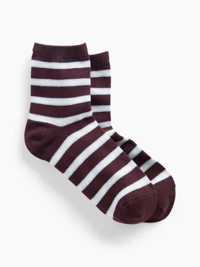 Gap Stripe Half Crew Socks In Burgundy Stripe