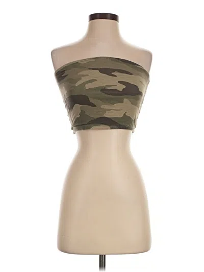Pre-owned Garage Tube Top Green Strapless Neckline Tops