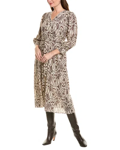 Garrie B Long Sleeve Midi Dress In Brown