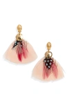Gas Bijoux Bermude Feather Hoop Earrings In Pink Mix