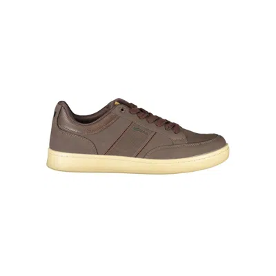 Gas Brown Polyurethane Men's Sneaker In Animal Print