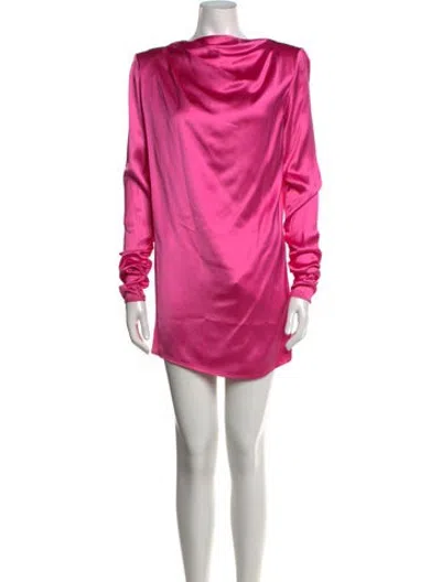 Pre-owned Gauge81 Cowl Neck Mini Dress In Metallic/pink
