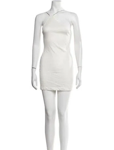 Pre-owned Gauge81 Halterneck Mini Dress In White