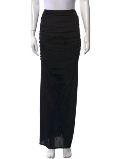 Pre-owned Gauge81 Ruffle Embellishment Long Skirt In Black